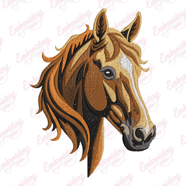 Elegant Horse Head Embroidery Design