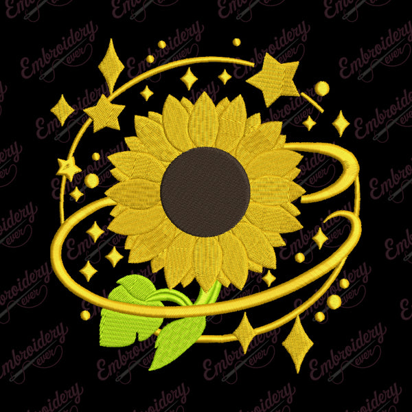 Applique Sunflower Machine Embroidery Design