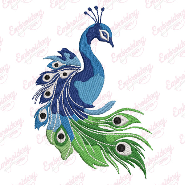 Beautiful Peacock Machine Embroidery Design