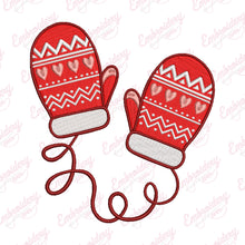 Pair Of Knitted Christmas Embroidery Design