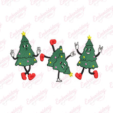 Dancing Christmas Trees Embroidery Design