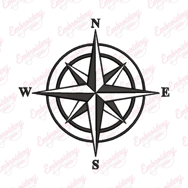Simple Compass Embroidery Design