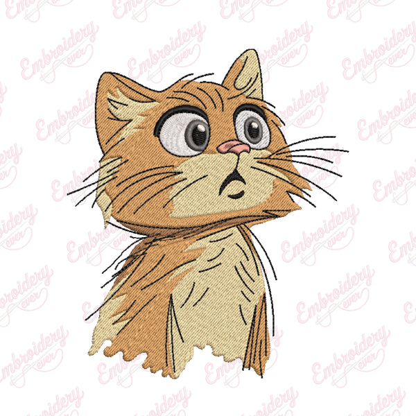 Cute Pet Cat Embroidery Design