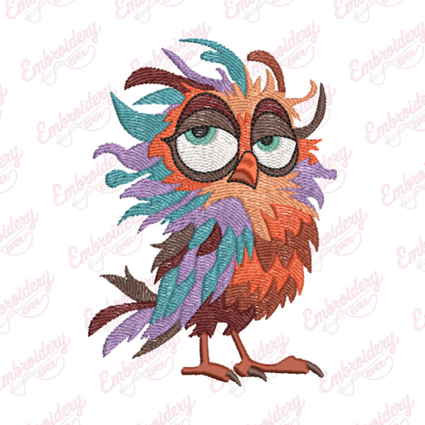 Playful Crazy Bird Embroidery Instant Download