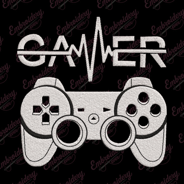 Video Game Gamer Embroidery Design