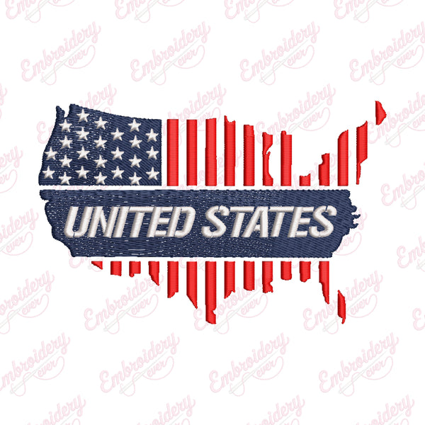 United States Embroidery Design