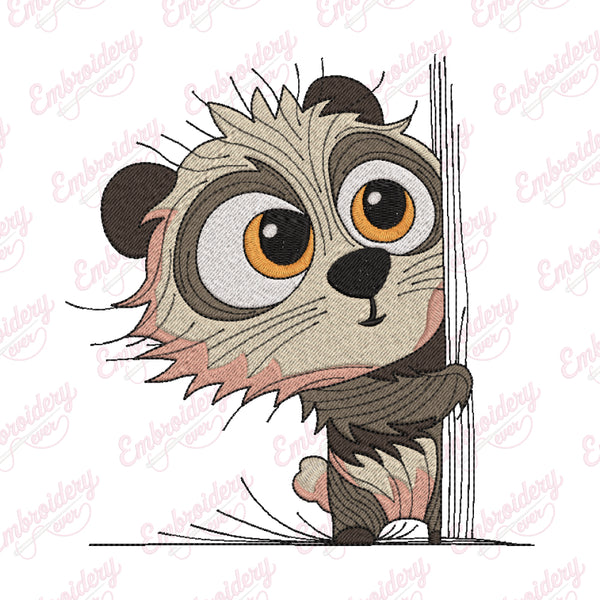 I Peeking You Panda Embroidery Design
