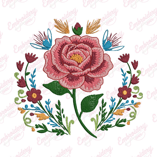 Timeless Rose Embroidery Design