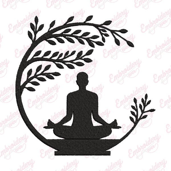 Buddha Yoga Embroidery Design