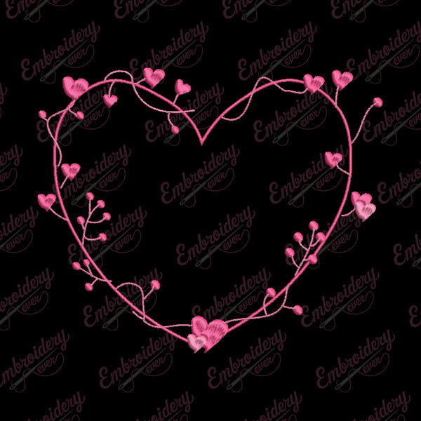 Floral Heart Embroidery Pattern