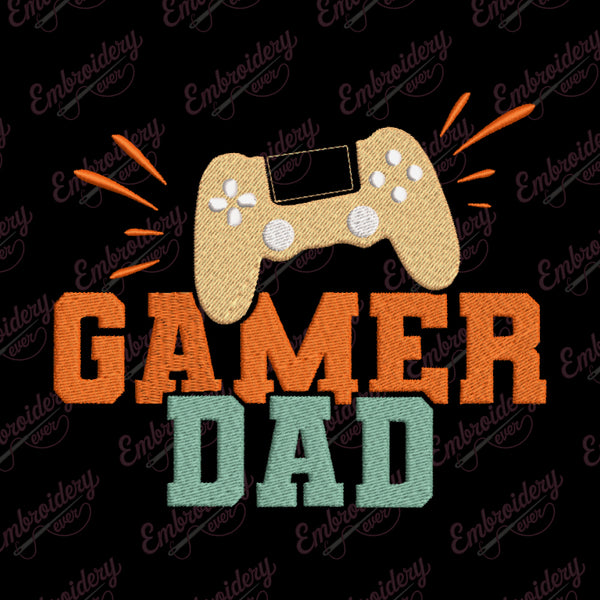 Gamer Dad Embroidery Design