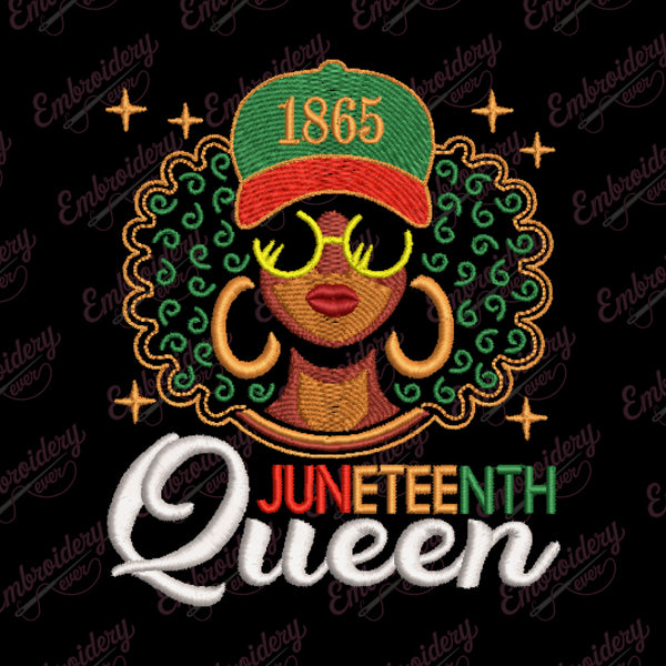 Black Queen African American Freedom Embroidery Design