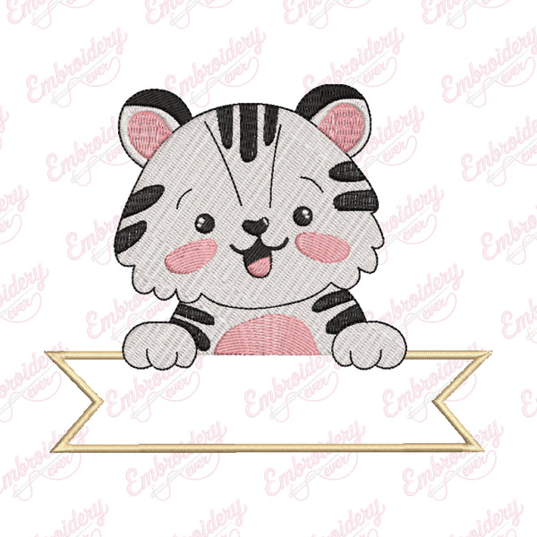 Cute Little Tiger Cub Embroidery Design