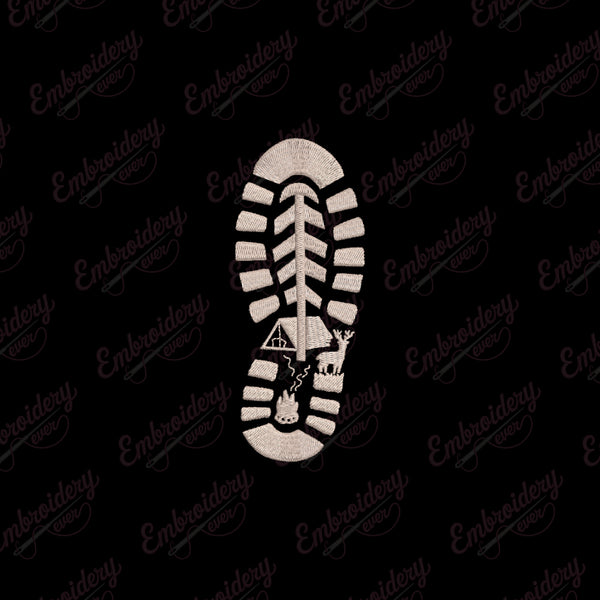 Camping Footprint Embroidery Design