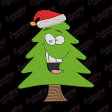 Happy Christmas Tree Embroidery Design