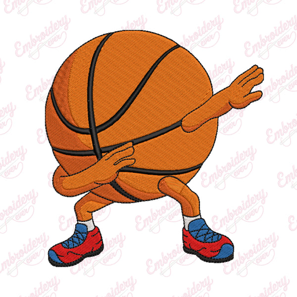 Funny Dabbing Basketball Embroidery Design