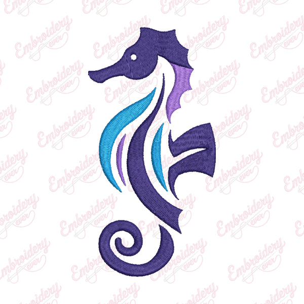 Elegant Seahorse Embroidery Design