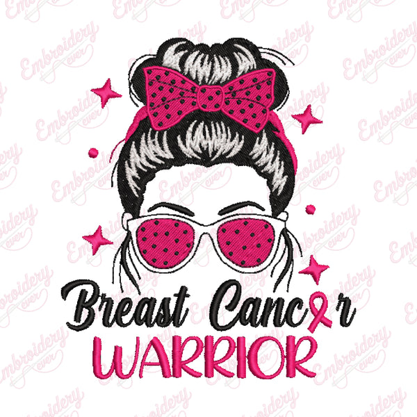 Breast Cancer Awareness Warrior Embroidery Design
