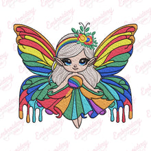 Rainbow Fairy Girl Embroidery Design