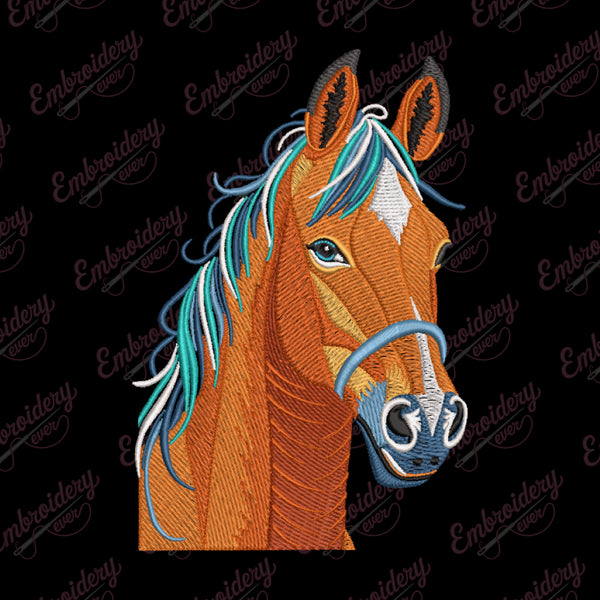 Horse Head Machine Embroidery Design