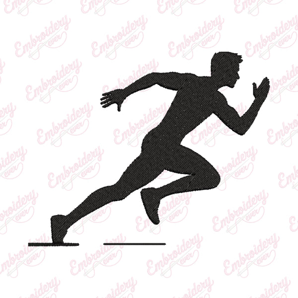 Man Running Hoop Embroidery Design