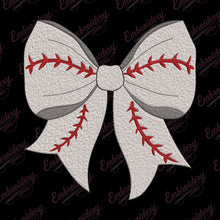 Baseball Coquette Bow Embroidery Design