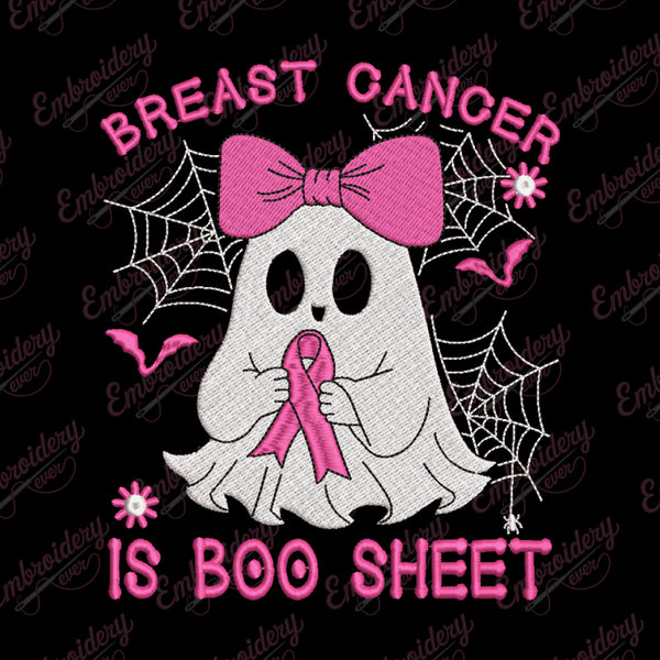 Breast Cancer Is Boo Sheet Machine Embroidery Design