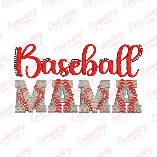 Baseball Mama Machine Embroidery Design