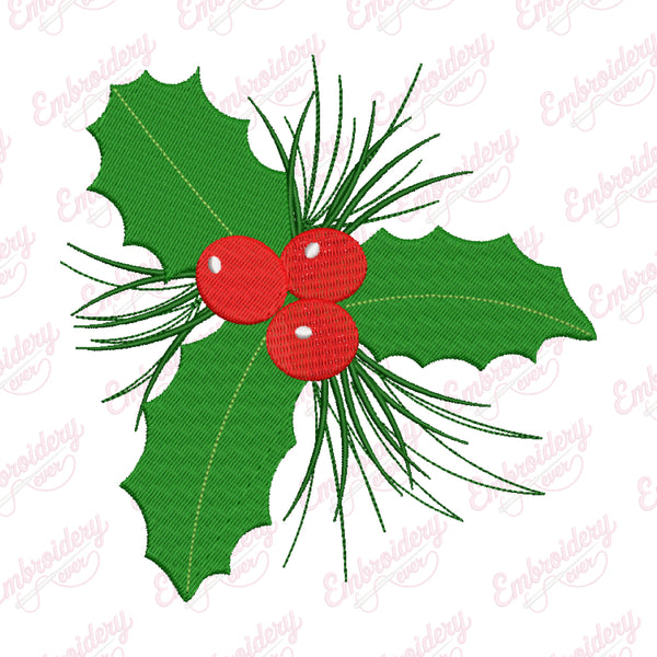 Festive Berries Christmas Embroidery Design