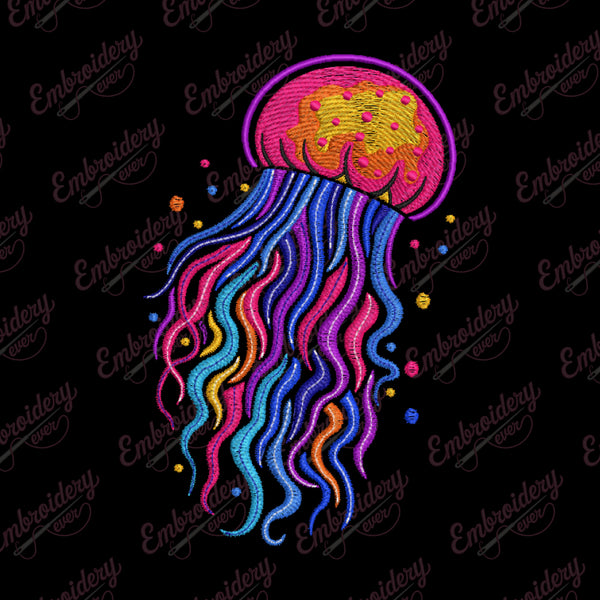 Jelly Fish Embroidery Design