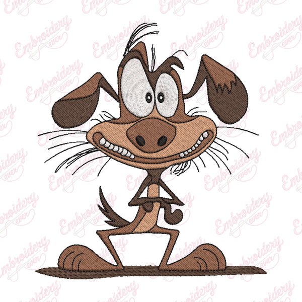 Funny Crazy Dog Embroidery Design