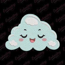 Smiling Pastel Cloud Character Embroidery Design