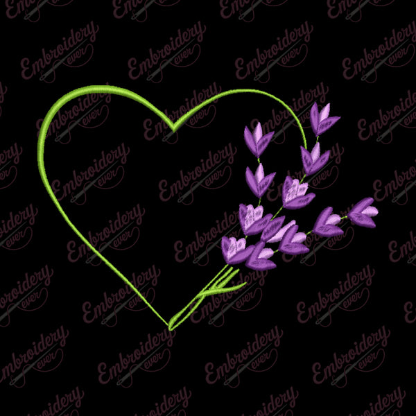 Heart Bouquet Embroidery Design