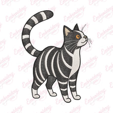 Striped Tabby Cat Embroidery Design