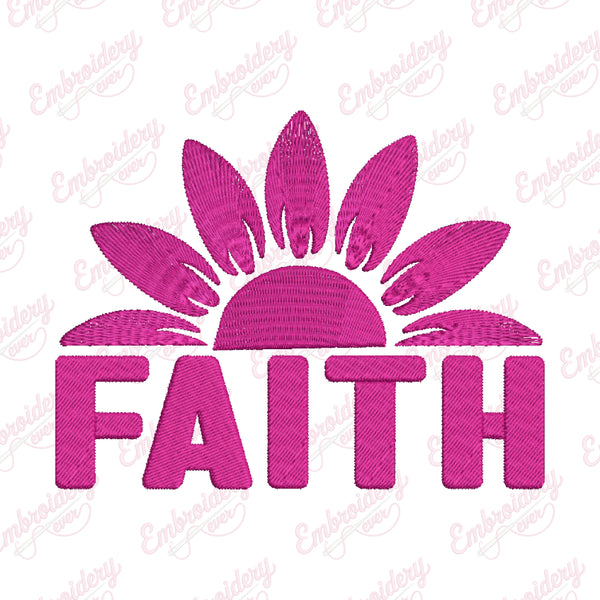 Faith Blossom Breast Cancer Embroidery Design