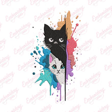 Abstract Cats Embroidery Design
