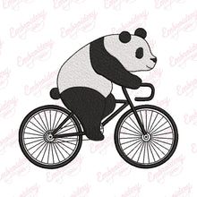 Cute Panda Riding Bicycle Embroidery Design