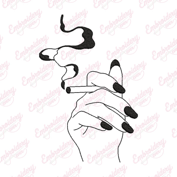 Smoking Art Embroidery Design