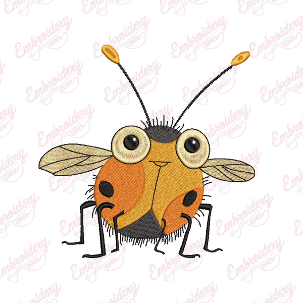 Funny Ladybug Embroidery Design