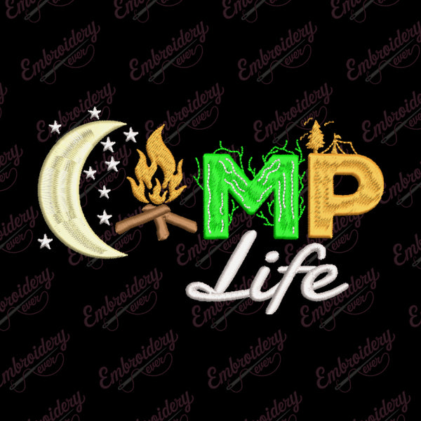 Camp Life Embroidery Design