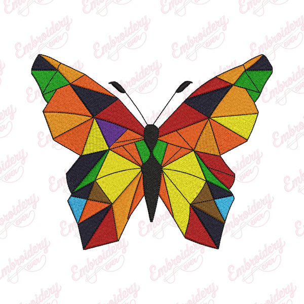 Geometric Butterfly Embroidery Design
