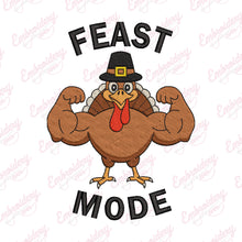 Feast Mode On Turkey Muscle Thanksgiving Embroidery Design