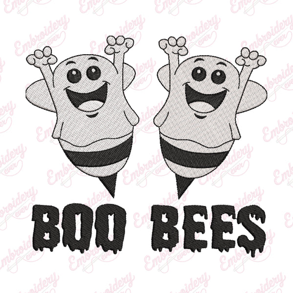 Boo Bees Funny Halloween Embroidery Design