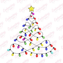 Festive Christmas Tree Lights Embroidery Design