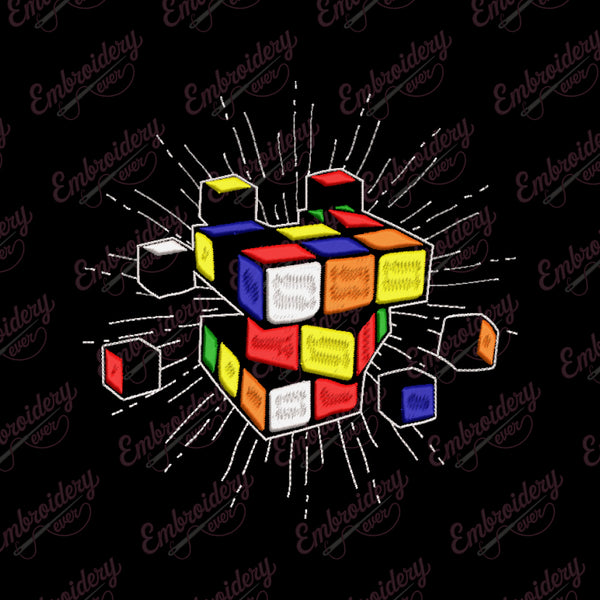 Rubics Cube Cross Stitch Embroidery Design