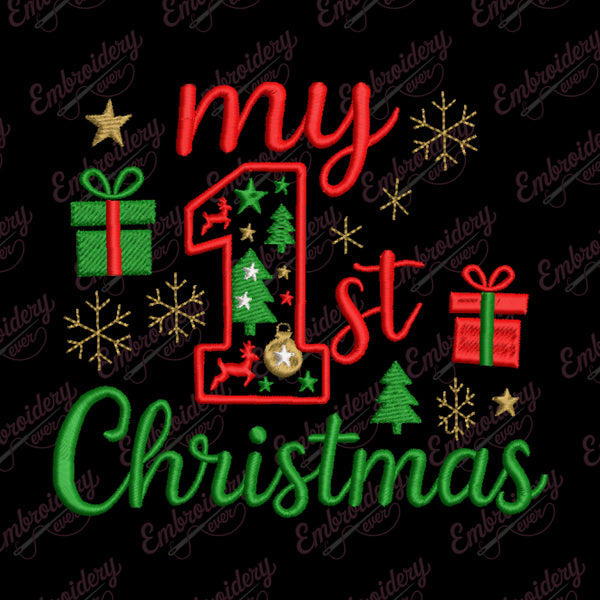 My 1st Christmas Machine Embroidery Design