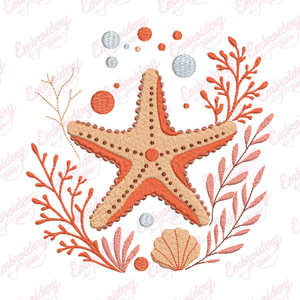 Starfish Machine Embroidery Design