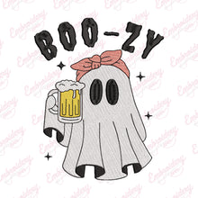 Boozy Ghost Beer Halloween Embroidery Design