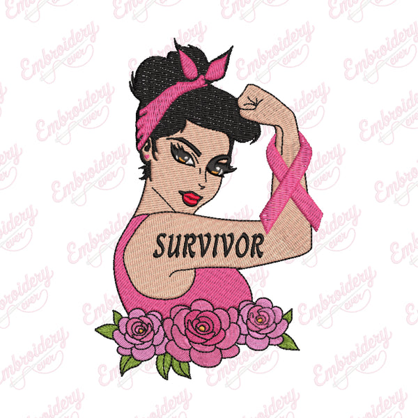 Breast Cancer Survivor Strong Embroidery Design