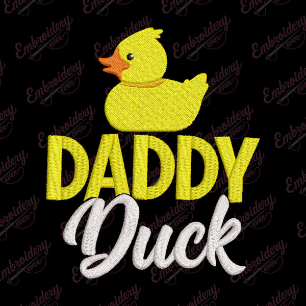 Cute Daddy Duck Embroidery Design
